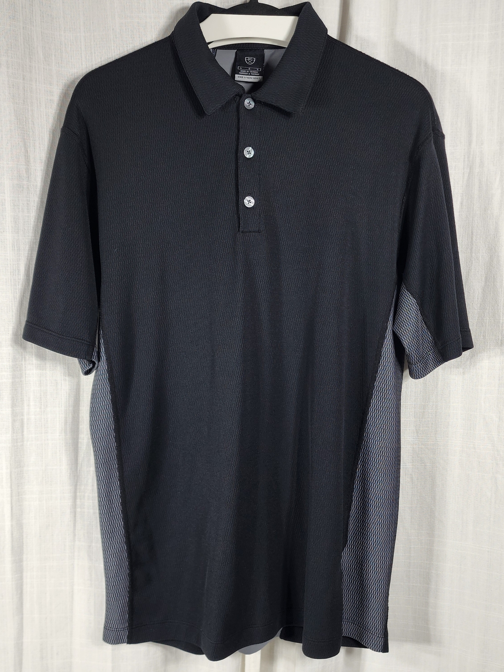 Nike Black Polo with Gray Side Panels